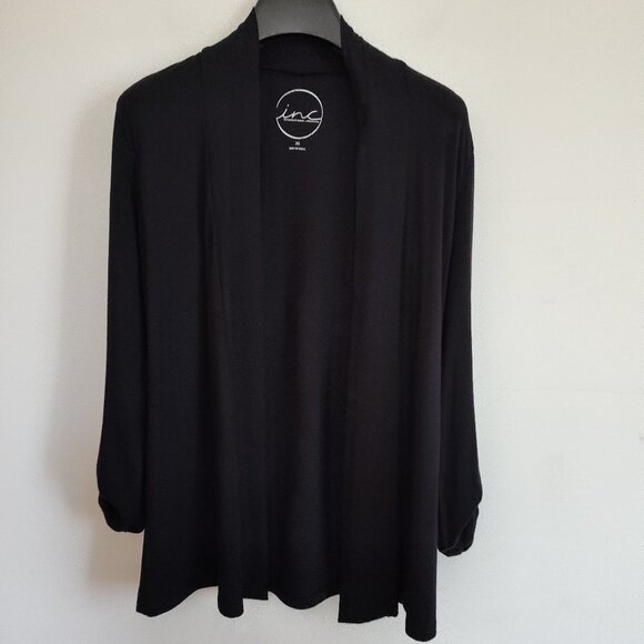 Ladies SZ XS INC Black T-Shirt Knit Jacket - Picture 1 of 4